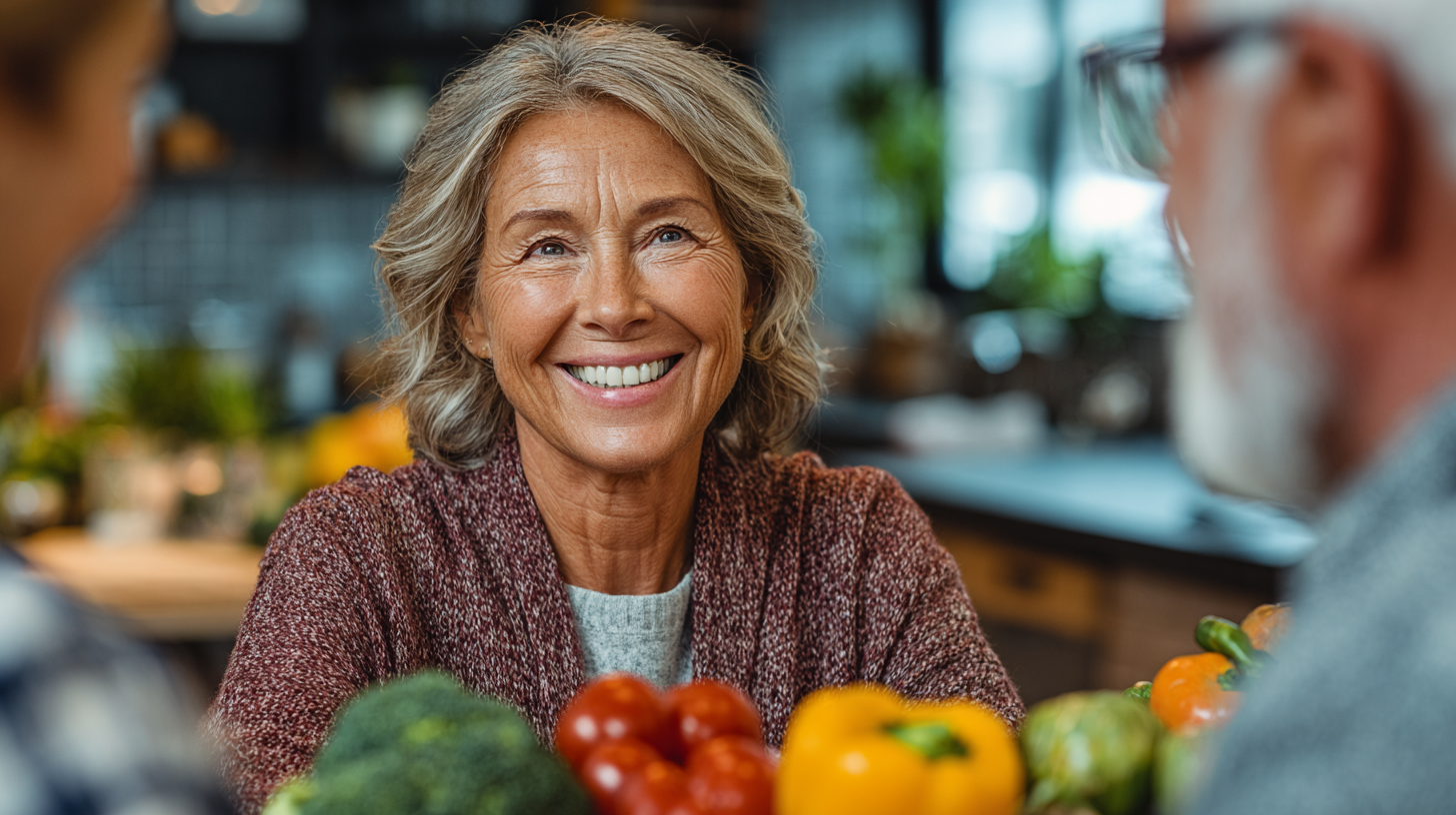Nutricionista especializada trabajando con personas mayores